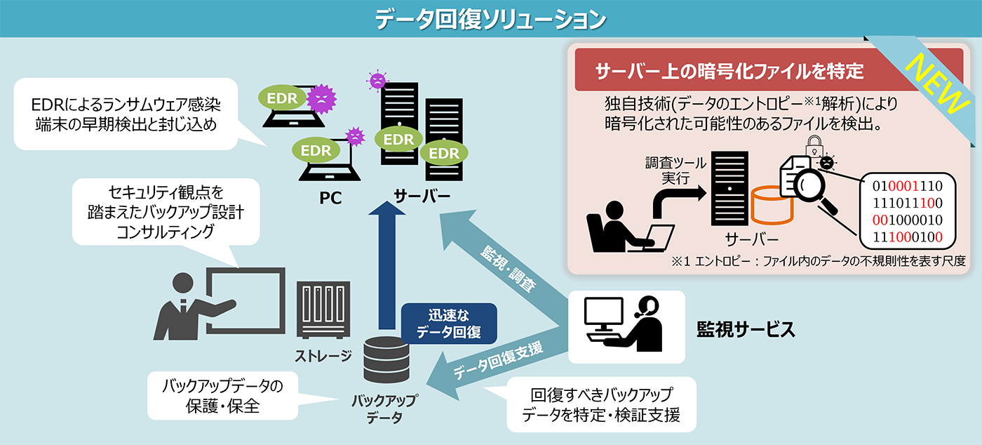 図：データ回復ソリューションのイメージ図