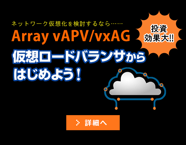 仮想アプライアンス ArrayvxAG/vAPV