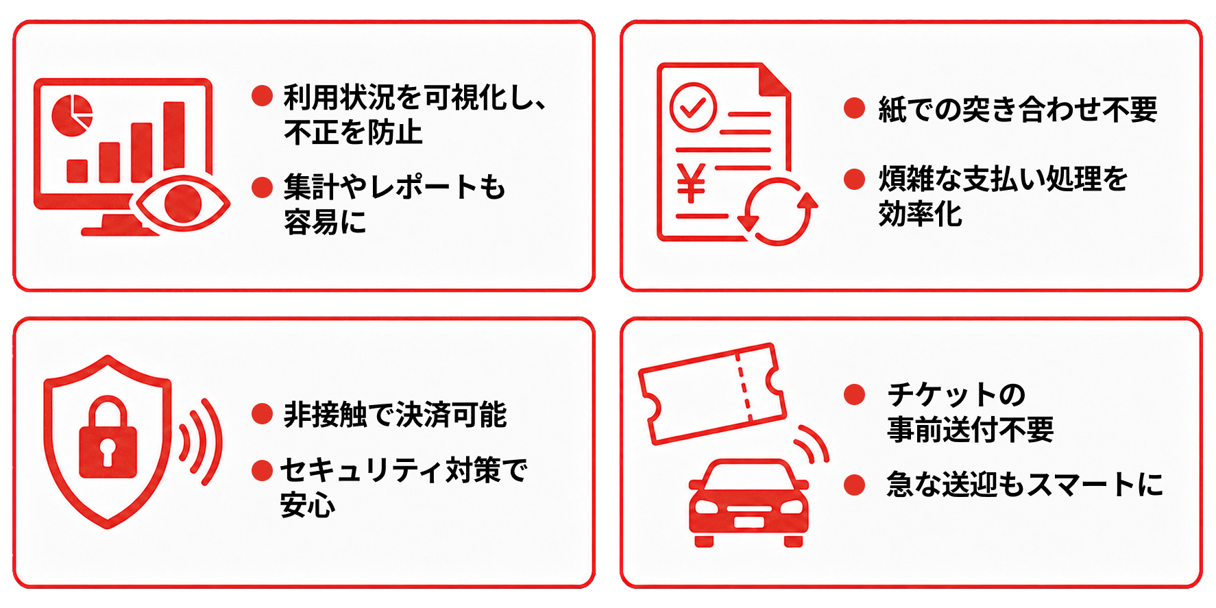 CAB CARD モバイル決済と送迎サービスによる4つのメリット