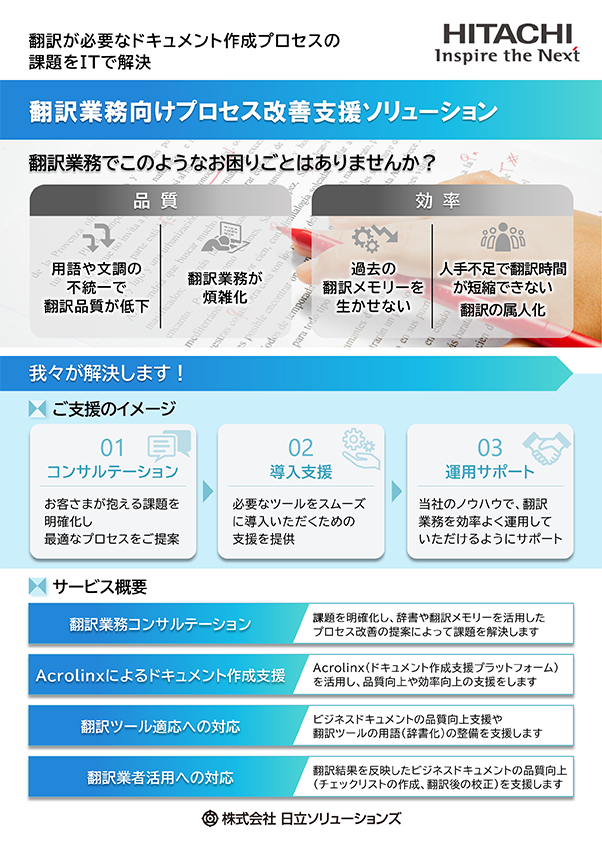 翻訳業務向けプロセス改善支援ソリューション