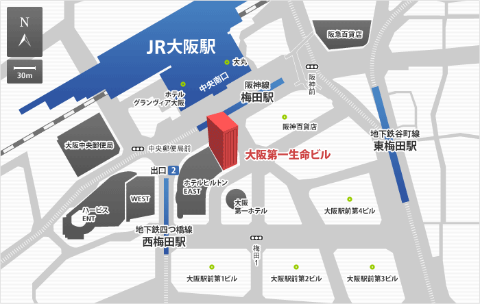 ウイングアーク１ｓｔ株式会社　大阪オフィス地図