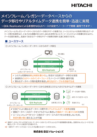 メインフレーム／レガシーデータベースからのデータ移行やリアルタイムデータ連携を簡単・迅速に実現