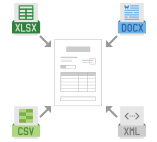 さまざまなデータを書式とあわせた帳票イメージを保存可能