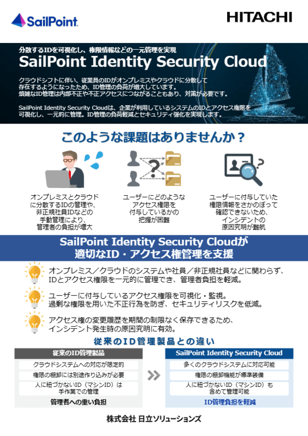 SailPoint Identity Security Cloud リーフレット