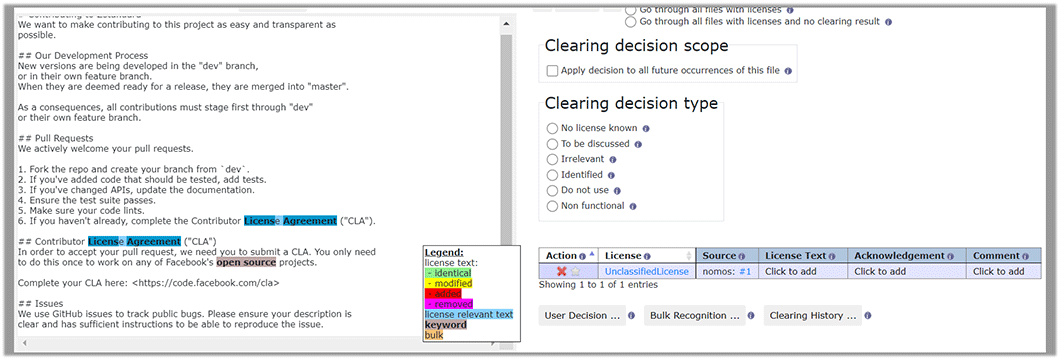 nomosの解析結果（unClassifiedLicense）