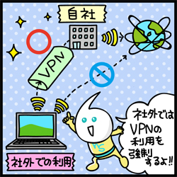 社外ではVPNの利用を強制するよ