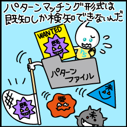パターンマッチング形式は既知しか検知できないんだ